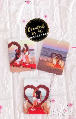 Ароматизатор за кола със снимка, картинка или текст по твой избор , снимка 2 - Подаръци за мъже - 43146182