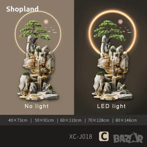 Елегантен стенен декор с LED осветление и изящен 3D дизайн, снимка 3 - Картини - 48673875