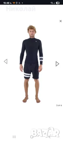 HURLEY CORPETTO ADVANT 1/1MM ЧЕРНО МРАМОРИЗИРАНО, снимка 3 - Спортни дрехи, екипи - 55778053