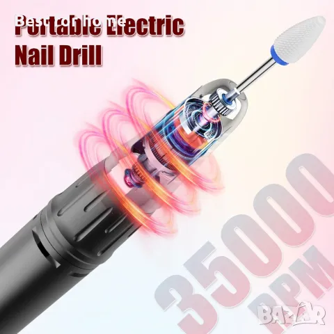 Пила за нокти акумулаторна комплект с аксесоари DMJ140, снимка 6 - Педикюр и маникюр - 47447842