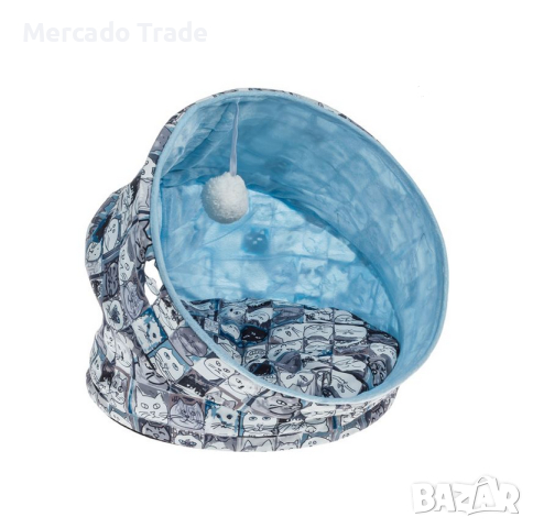 Легло Mercado Trade, За котки, Кръгло, Сив - Син, 40см