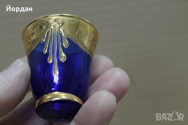 Стъклена чаша с позлата Бохемия , снимка 9 - Сервизи - 35713829