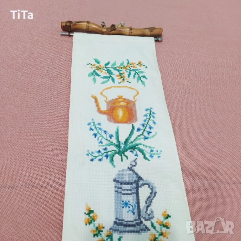 Винтидж вертикален гоблен, снимка 7 - Гоблени - 52143282