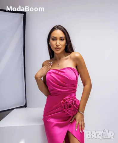 Розова дамска рокля , снимка 2 - Рокли - 48726275