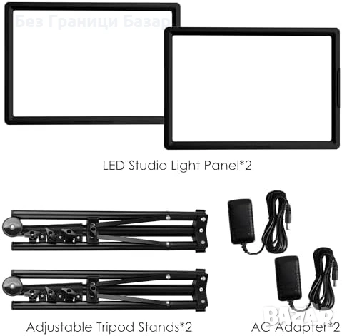 Ново LED студийно осветление 2 броя 2000LM Bi-Color 2800-6500K CRI97, снимка 7 - Светкавици, студийно осветление - 53743848