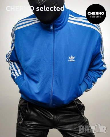 Мъжки суичър с цип ADIDAS Adicolor Classics Firebird Trefoil Track Top – размер L•M, снимка 6 - Суичъри - 53759240