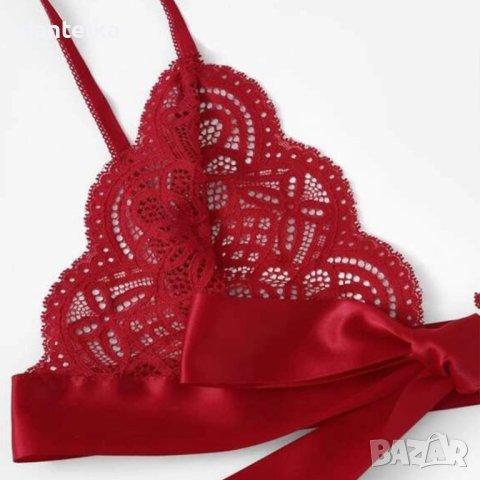 Дамски еротичен сет, секси бельо. Еротично бельо 3 части. Секси комплект,еротичен сет + дълги чорапи, снимка 2 - Бельо - 41881248