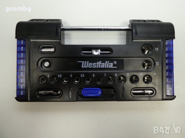 Комплект гедоре и битове Westfalia  57 части (1/4”), Германия, снимка 6 - Куфари с инструменти - 41528708