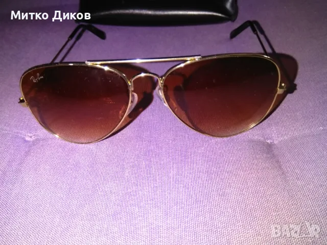  Рей Бан  слънчеви очила авиатор калъвче, снимка 4 - Слънчеви и диоптрични очила - 49624459