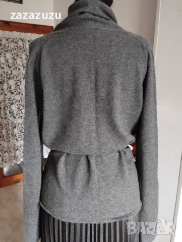 100% КАШМИР дамска елегантна жилетка, цвят т.сиво, снимка 4 - Жилетки - 47547149