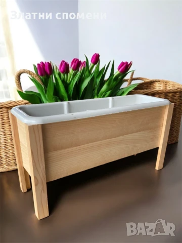 Дървена капша за саксия