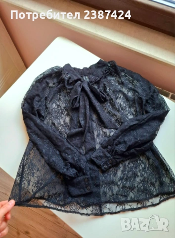 Прозрачна дантелена ризка H@M  , снимка 5 - Ризи - 53253230