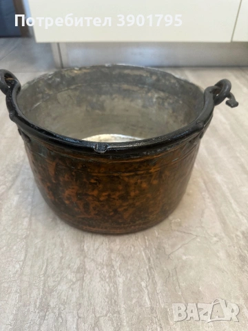 Бакърени съдове и тиган, снимка 7 - Антикварни и старинни предмети - 53481080