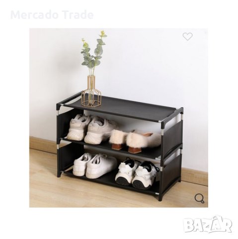 Поставка за обувки Mercado Trade, Плат, 3 рафта, Черен, снимка 4 - Декорация за дома - 41419723