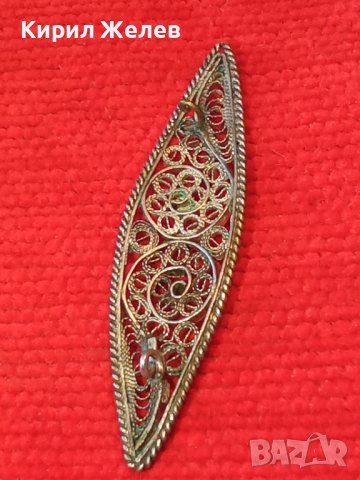 СТАРА СРЕБЪРНА БРОШКА ФИЛИГРАН 6974, снимка 2 - Антикварни и старинни предмети - 30331025