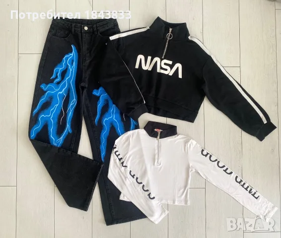 Лот дамски дрехи дънки и блузи XS, S