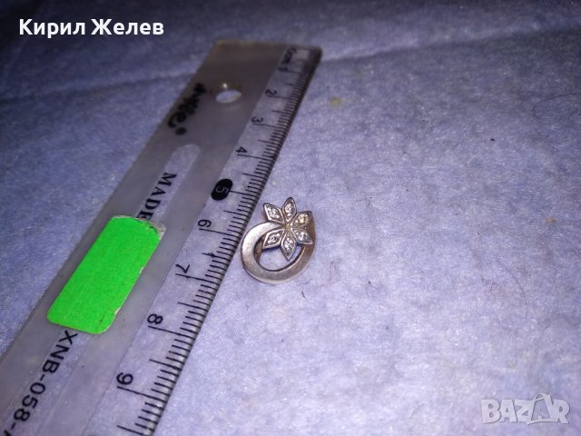 СТАРА СКЪПОЦЕННА АНГЛИЙСКА СРЕБЪРНА РЕТРО АРТ ОБЕЦА ЦВЕТЕ СРЕБРО925 с ИСКРЯЩИ ФАСЕТ ЦИРКОНИ 35261, снимка 3 - Обеци - 39643761