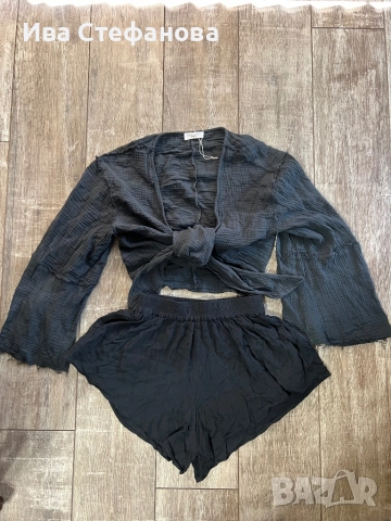 Нов ежедневен елегантен сет костюм комплект от две части риза топ панталони 100% памук памучни , снимка 7 - Костюми - 50042365