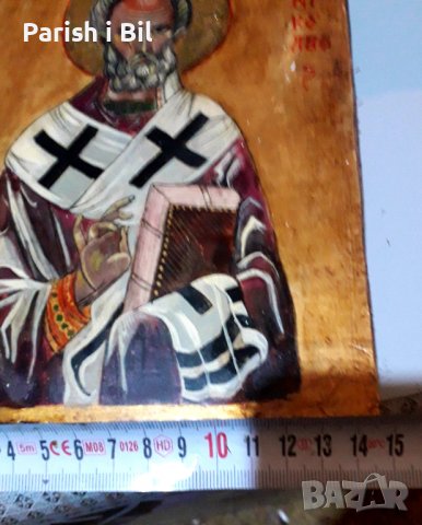 Икона "Свети Никола", Милена Чолакова, снимка 7 - Антикварни и старинни предмети - 39859841