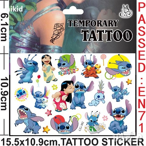 Лило и Стич lilo stitch Tattoo татос татуировка временна детска, снимка 3 - Други - 41599972