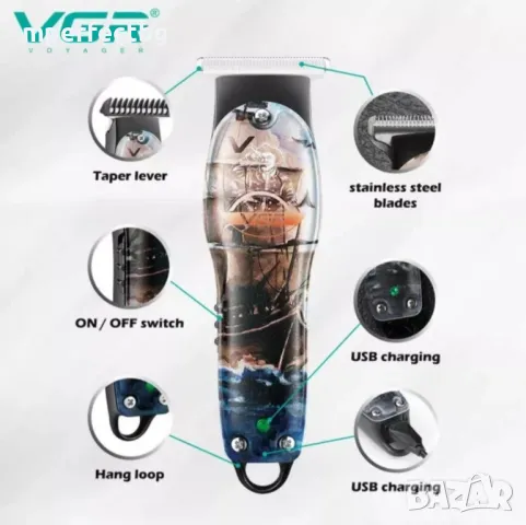 Машинка за подстригване VGR V953 тример за подстригване и оформяне, снимка 2 - Машинки за подстригване - 48554129