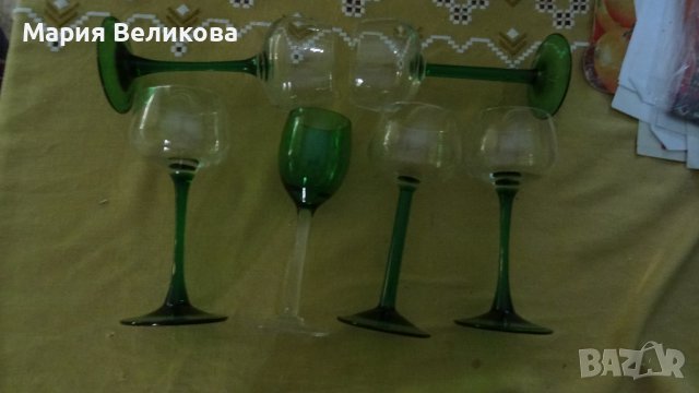Чаши,цветно стъкло 5+1 брой, снимка 3 - Чаши - 41654463