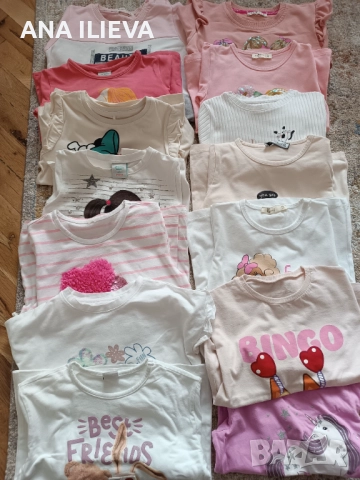 17броя памучни блузки за момиче - 110 р-р