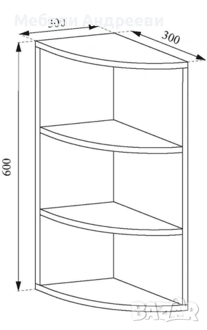 Ъглова етажерка Vicco 1264, 5534, снимка 2 - Етажерки - 53761821