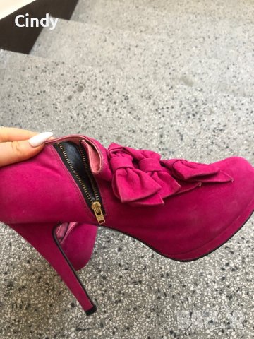 Цикламени Обувки висок ток , снимка 2 - Дамски елегантни обувки - 39778789