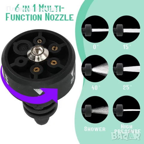 Водоструйка 290PSI Безжична с Комплект Аксесоари – Черена, снимка 3 - Други стоки за дома - 53711666