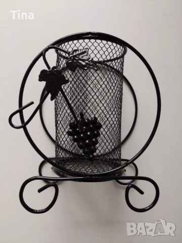 Елегантен метален органайзер за бюро | Метална поставка за химикали | Моливник