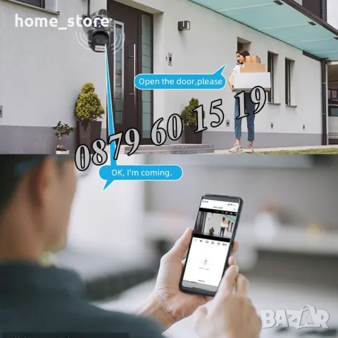 Безжична WiFi IP камера с 3 обектива 10MPx, нощно виждане, 360°, iCSee, снимка 7 - IP камери - 49693398