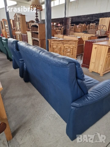 К-т Диван 3-ка Естествена кожа и  Релаксиращ Фотьойл -внос от Германия!, снимка 5 - Дивани и мека мебел - 50642799