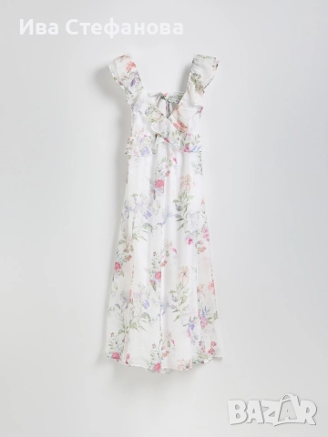 Нова 100 % вискоза кукленска разкошна лятна дълга елегантна феерична рокля флорален принт цветя , снимка 3 - Рокли - 52511825