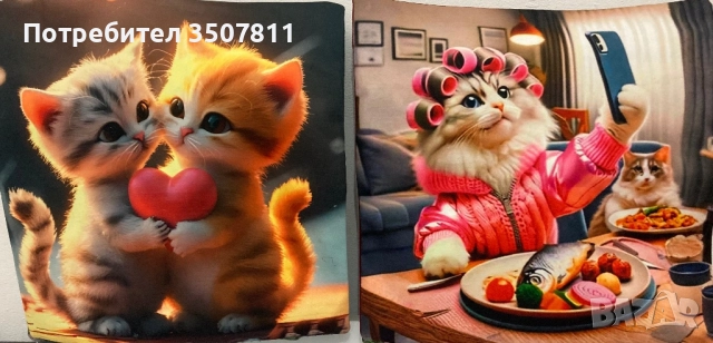 Комплект калъфки с котенца