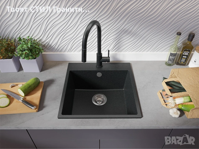 Комплект ПРОМ Мивка+Смесител+Сифон Кухненска Мивка Рига 60 XL 9700 Pro, снимка 7 - Мивки - 46183156