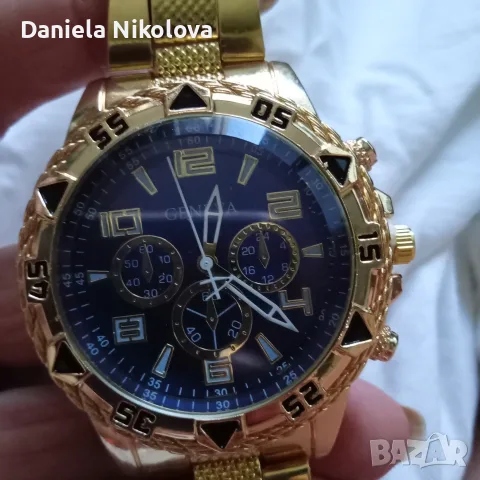 Продавам часовник мъжки позлатен нов , снимка 2 - Мъжки - 55904735