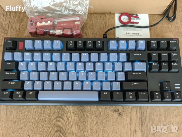 Геймърска механична клавиатура MageGee 87 – Blue/Brown switch - LED , снимка 5 - Клавиатури и мишки - 47919444