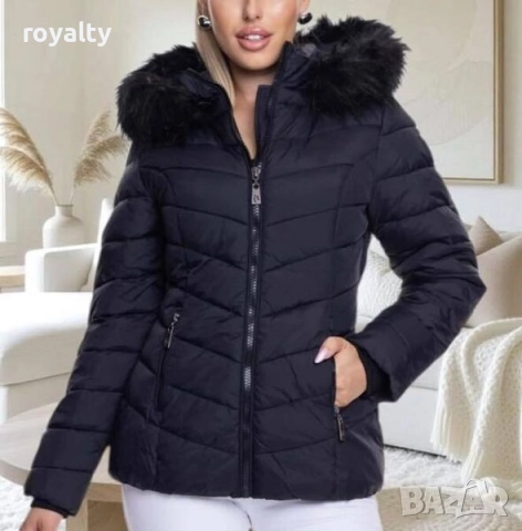 Черно Зимно Дамско Яке , снимка 3 - Якета - 52648193