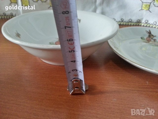 Български порцелан детски комплект за хранене , снимка 6 - Антикварни и старинни предмети - 41618299