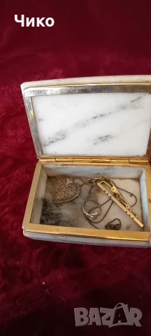 Стара мраморна бижутерска кутия, снимка 9 - Антикварни и старинни предмети - 53140863