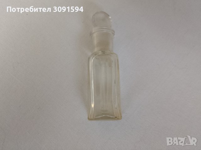 Винтидж прозрачна стъклена бутилка  ,шишенце за парфюм със стъклена запушалка, снимка 9 - Антикварни и старинни предмети - 41376033