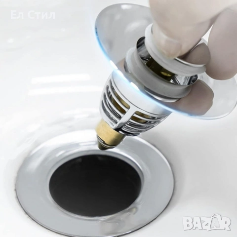 Тапа за мивка с филтър против запушване – Неръждаема стомана и месинг, снимка 4 - Други стоки за дома - 53582917