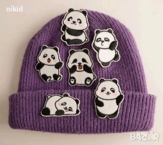 6 пози Панда апликация за дреха дрехи самозалепваща се нашивка бродерия, снимка 8 - Други - 50382753