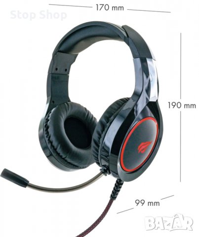 Слушалки SCHWAIGER GAMING HEADSET GH50, Черен/Червен, снимка 4 - Слушалки и портативни колонки - 39407550