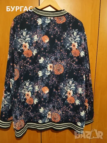 4xl Красиво цветно есенно/пролетно якенце с модерен дизайн с подплата като ново, снимка 3 - Якета - 56054072