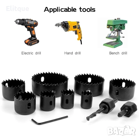 Комплект триони за дупки за дърво, гиспокартон 16 части от 19 mm до 127 mm, снимка 7 - Други инструменти - 52895216