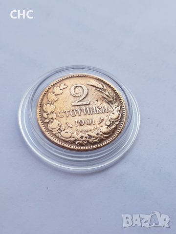 2 стотинки 1901 година. Монета, снимка 2 - Нумизматика и бонистика - 40889181