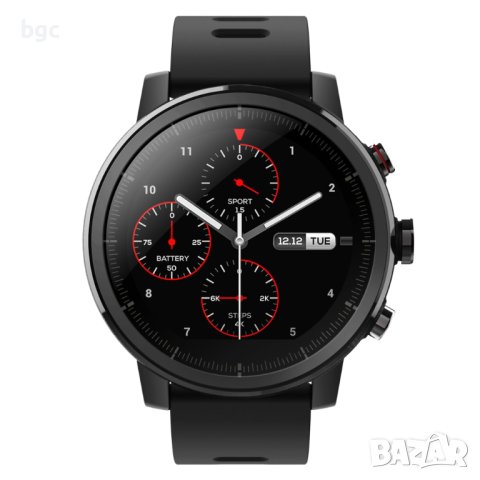 НОВ Часовник Smartwatch Amazfit Stratos, Black - 24 МЕСЕЦА ГАРАНЦИЯ, снимка 1 - Смарт часовници - 44375196