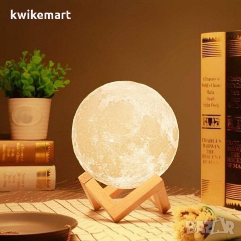 LED настолна нощна лампа луна - 3D Moon light Luna, снимка 5 - Настолни лампи - 42213578
